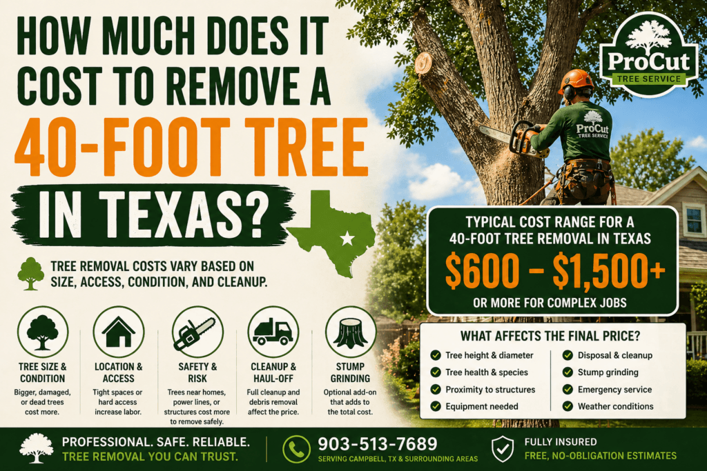 Cost to Remove a 40-Foot Tree in Texas 2026 Honest Tips